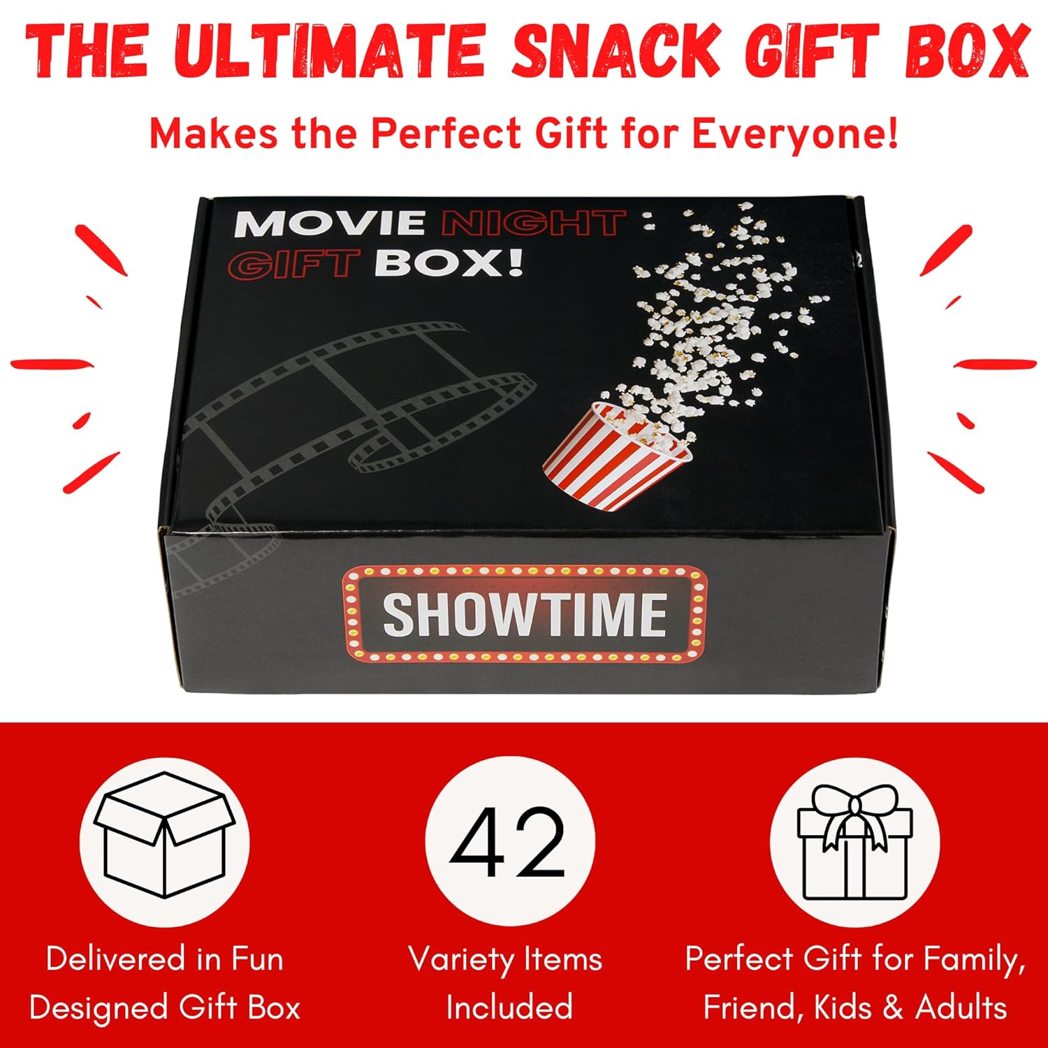 Movie Night Co.™ Gift Box Set — The Complete 42-Piece Movie Night Experience